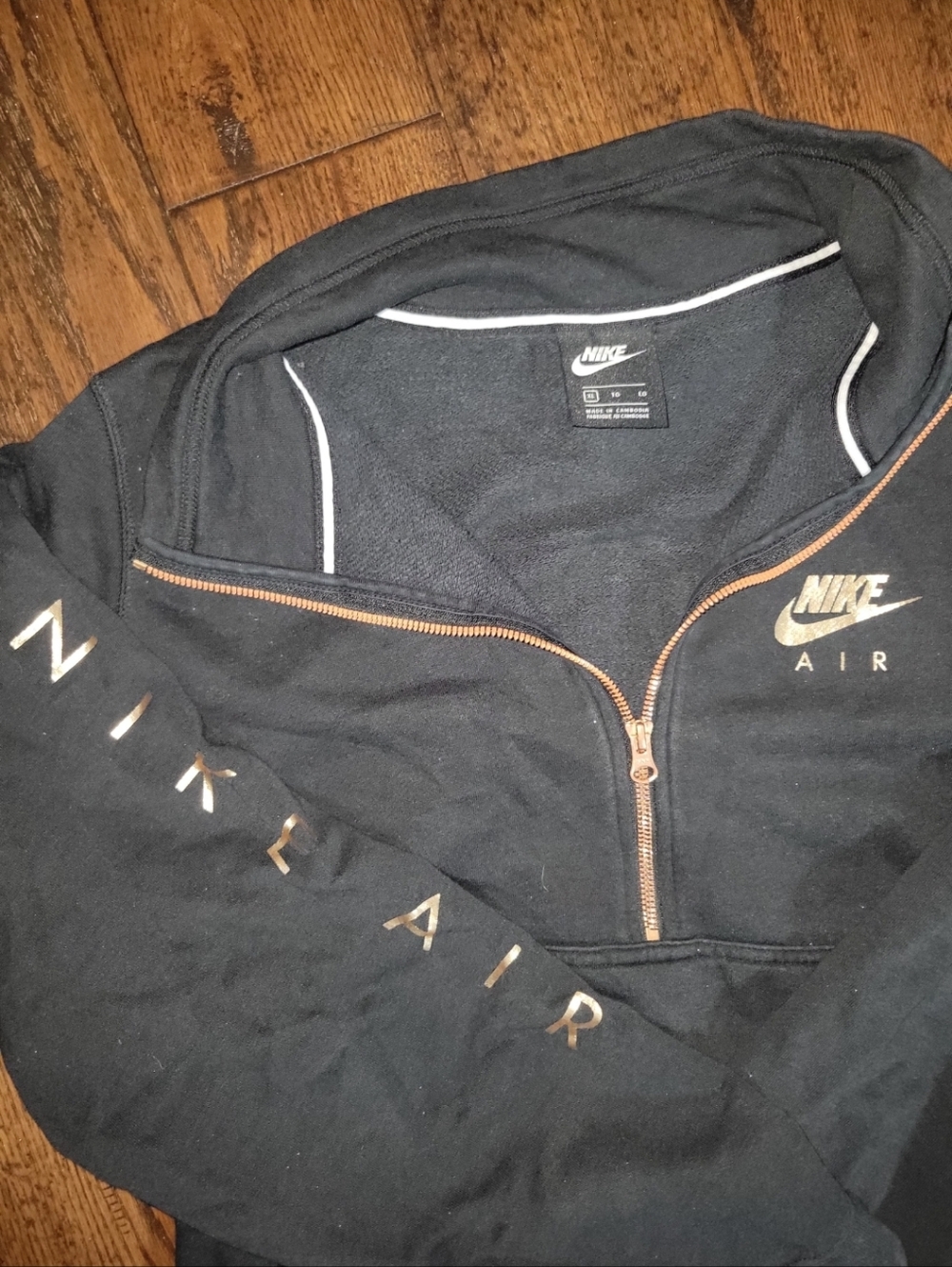 Nike Black Half-Zip Pullover with Rose Gold Accents